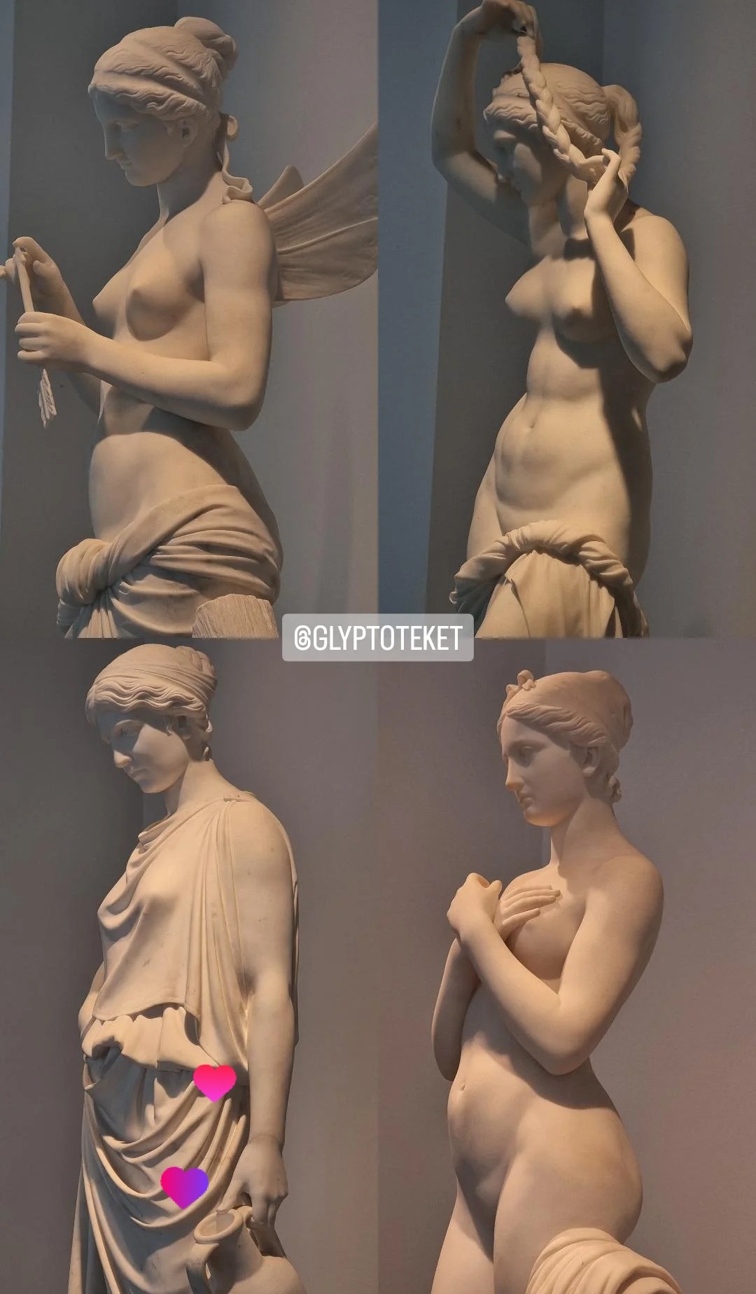 Display of classical sculptures