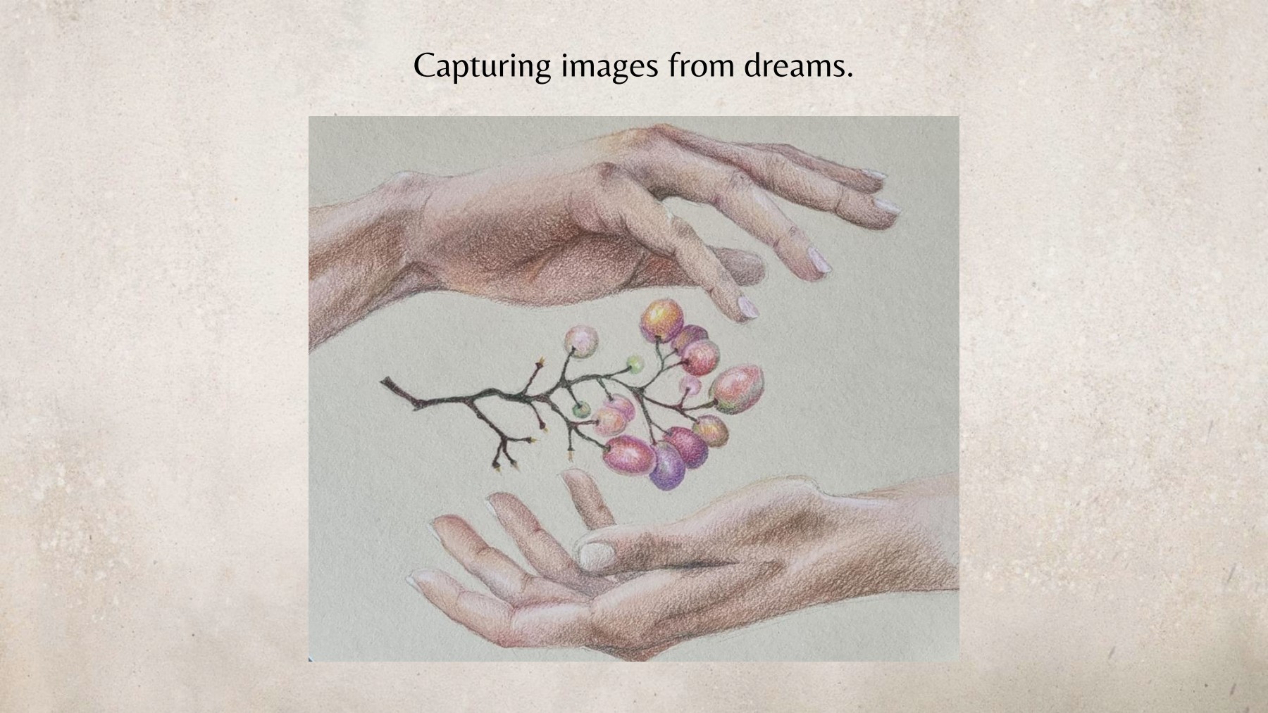 Portfolio slide about capturing images from dreams